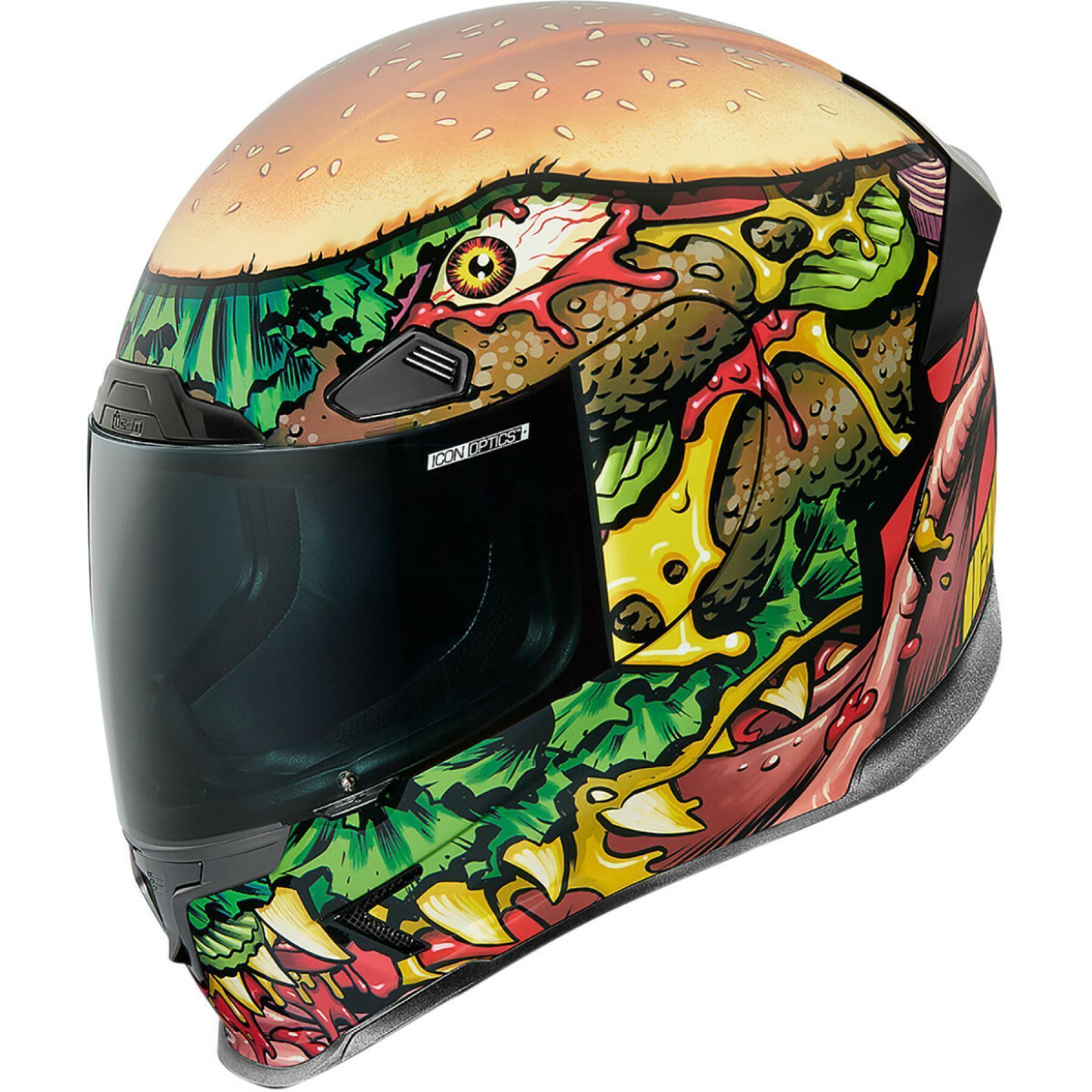 Kask motocyklowy z pełną twarzą Icon afp fastfood
