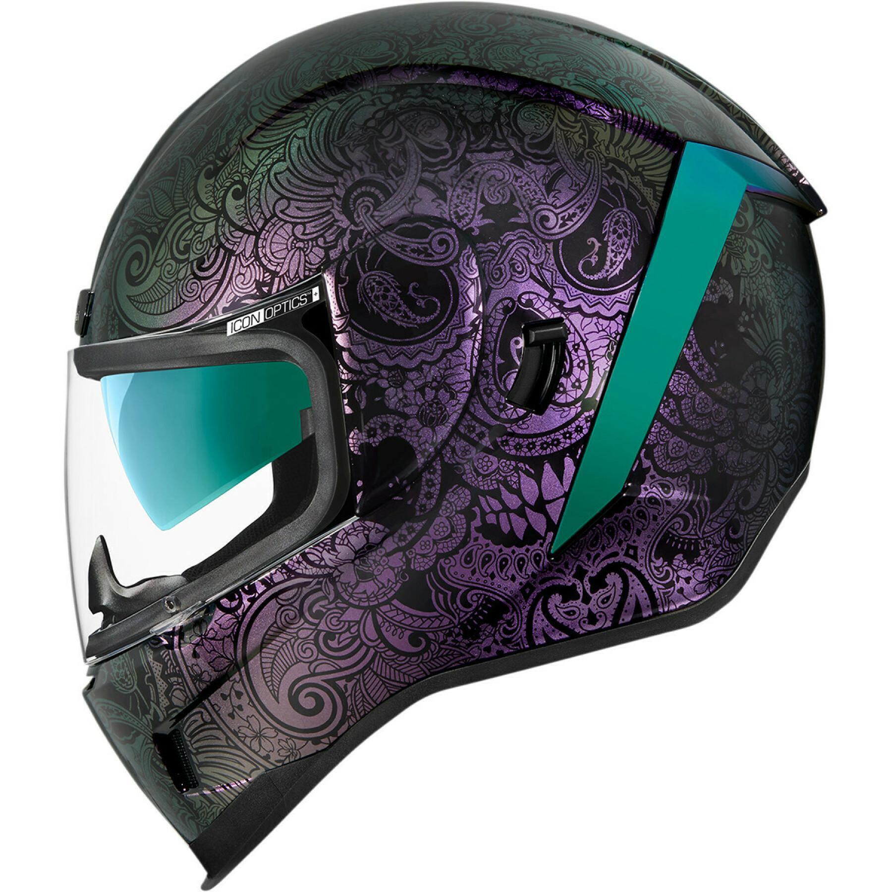 Kask motocyklowy z pełną twarzą Icon afrm chnt-opal pu