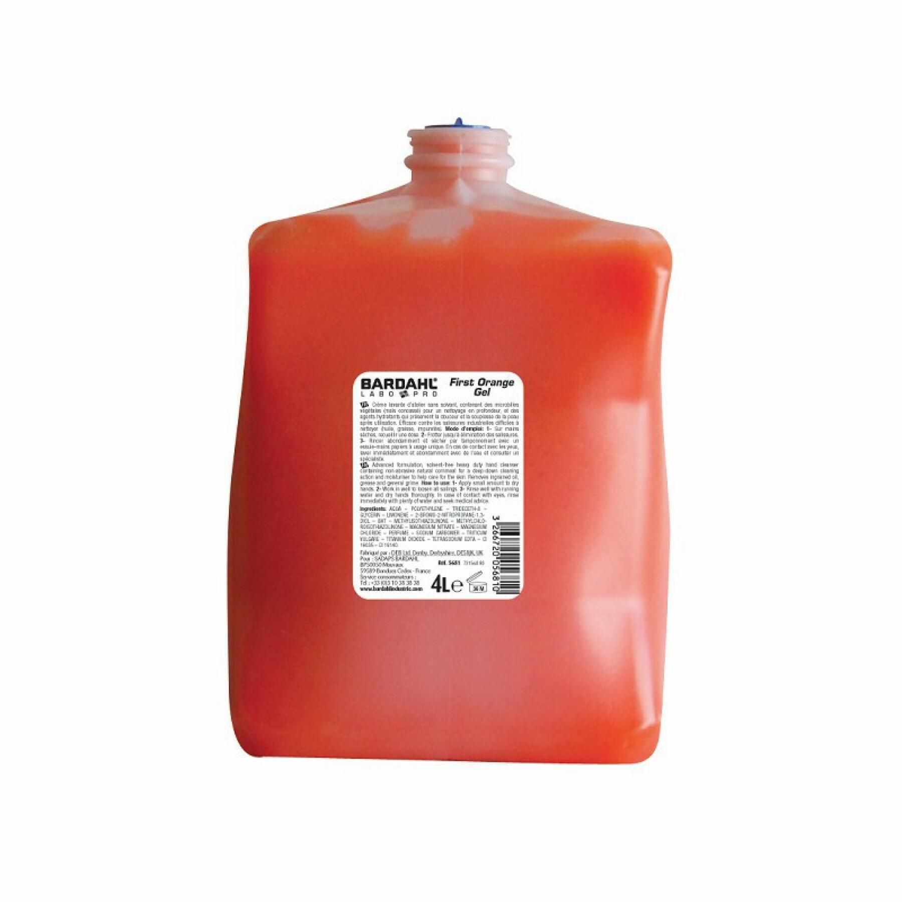 Żelowe mydło do rąk mikrogranulki kukurydziane Bardahl First Orange 3,8 L