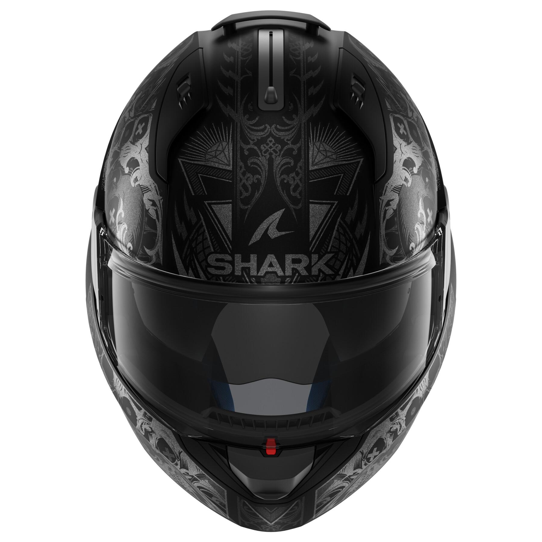 Kask motocyklowy z pełną twarzą Shark Evo Es K-Rozen Mat Black Anthracite Anthracite