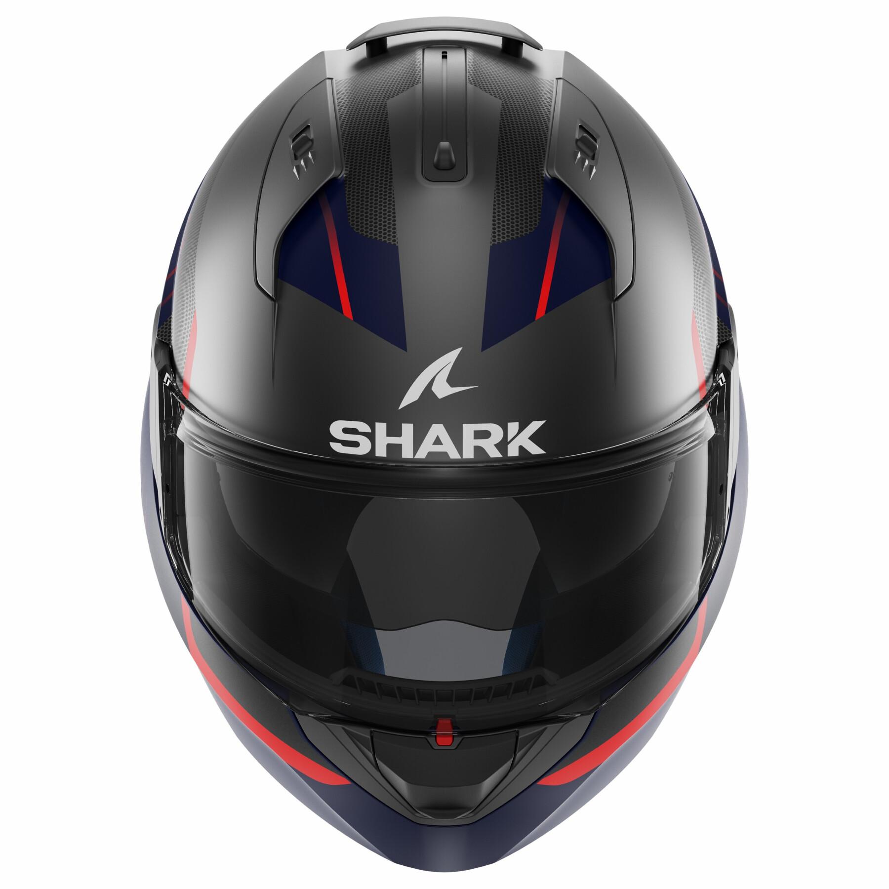 Modułowy kask motocyklowy Shark Evo Es Kryd Mat Anthracite Blue Red