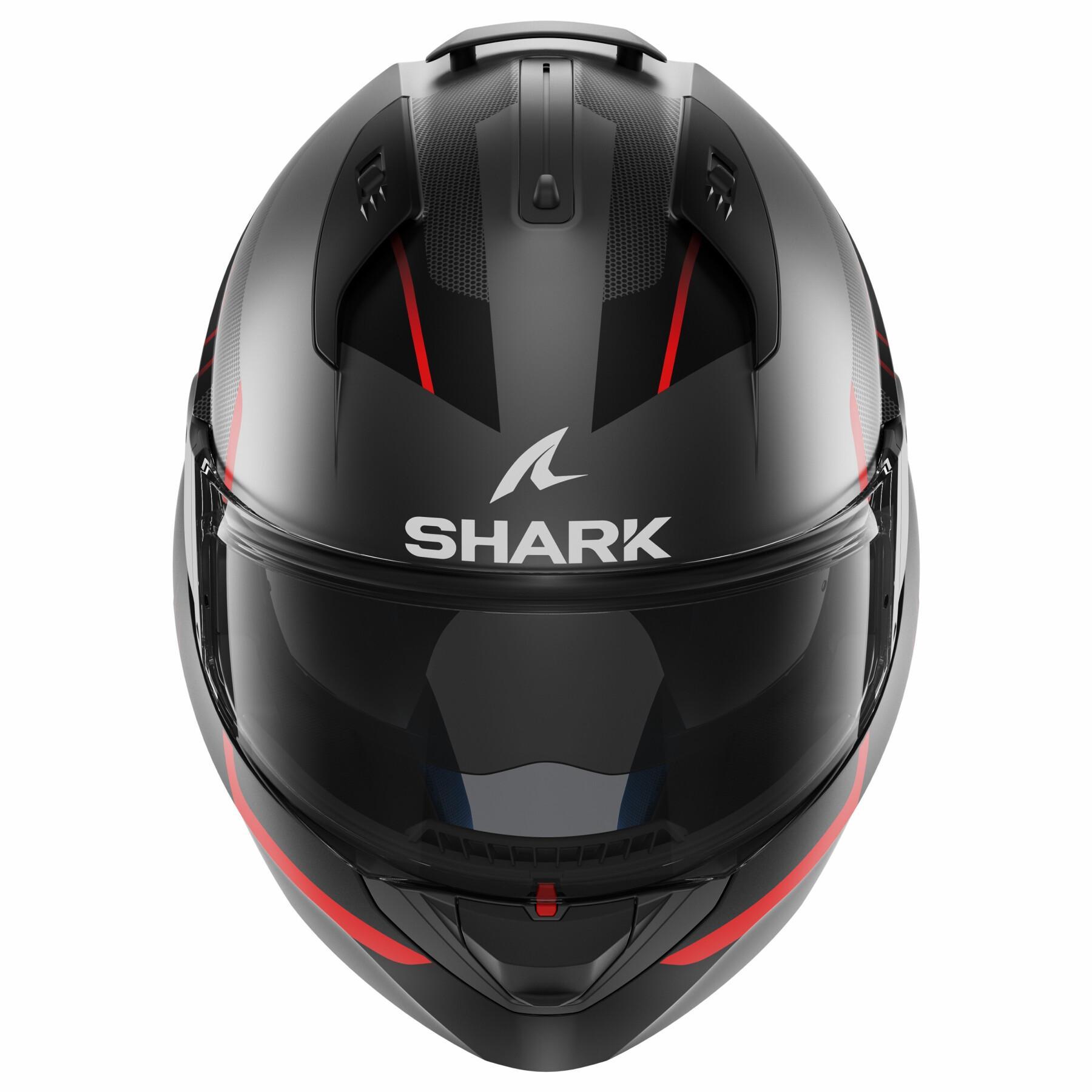 Modułowy kask motocyklowy Shark Evo Es Kryd Mat Anthracite Black Red