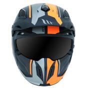 Ciemny kask trialowy z pojedynczą osłoną, z odpinanym paskiem pod brodą MT Helmets MT STREetFIGHTER SV SKULL(livre avec un ecran supplementaire orange)